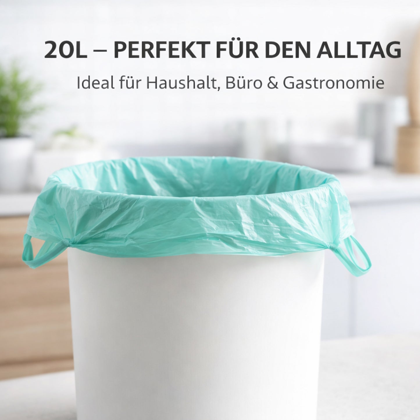 Müllbeutel 20 Liter mit Tragegriff & Zitrusduft – 20er Rolle | Reißfeste Premium Mülltüten