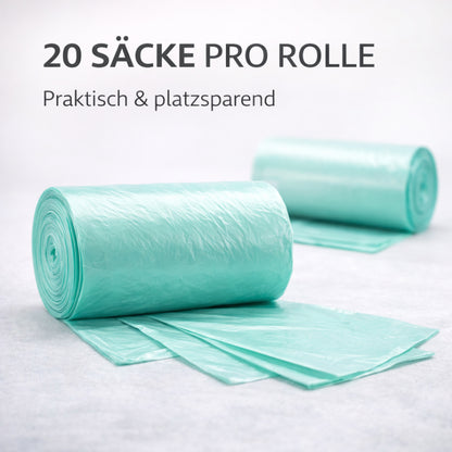 Müllbeutel 20 Liter mit Tragegriff & Zitrusduft – 20er Rolle | Reißfeste Premium Mülltüten