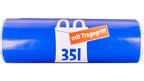35L Müllbeutel mit Tragegriff - Transparent - Reißfest & Flüssigkeitsdicht - IG-AS