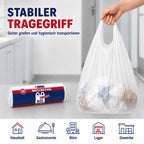 Müllbeutel mit Tragegriff 60L | Reißfest & Flüssigkeitsdicht