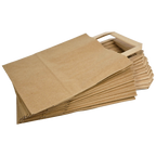 Papiertragetaschen Braun mit Henkel 18+8x22cm - FSC Kraftpapier Tüten
