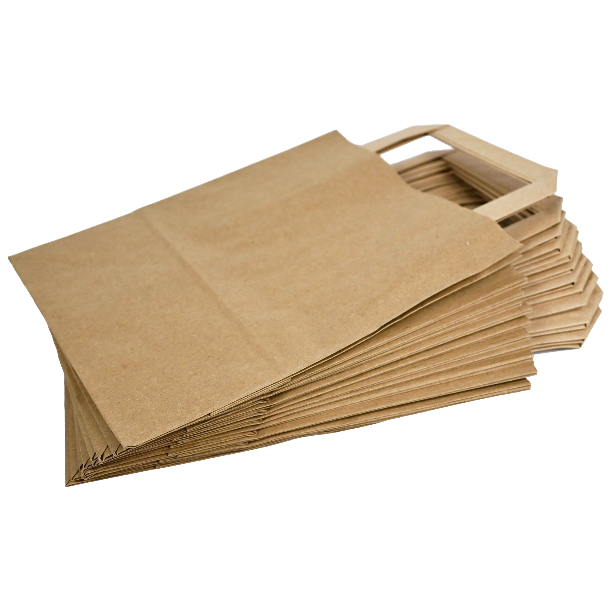 Papiertragetaschen Braun mit Henkel 18+8x22cm - FSC Kraftpapier Tüten