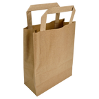 Papiertragetaschen Braun mit Henkel 18+8x22cm - FSC Kraftpapier Tüten