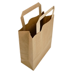 Papiertragetaschen Braun mit Henkel 18+8x22cm - FSC Kraftpapier Tüten