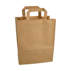 Papiertragetaschen Braun mit Henkel 22+11x28cm - FSC Kraftpapier Tüten