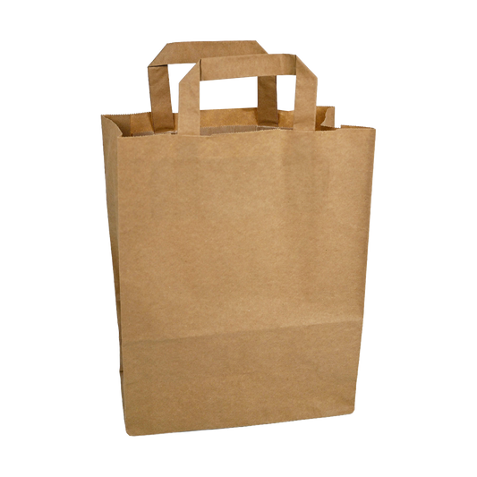 Papiertragetaschen Braun mit Henkel 22+11x28cm - FSC Kraftpapier Tüten