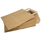 Papiertragetaschen Braun mit Henkel 22+11x28cm - FSC Kraftpapier Tüten