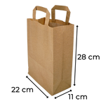 Papiertragetaschen Braun mit Henkel 22+11x28cm - FSC Kraftpapier Tüten