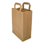Papiertragetaschen Braun mit Henkel 22+11x28cm - FSC Kraftpapier Tüten