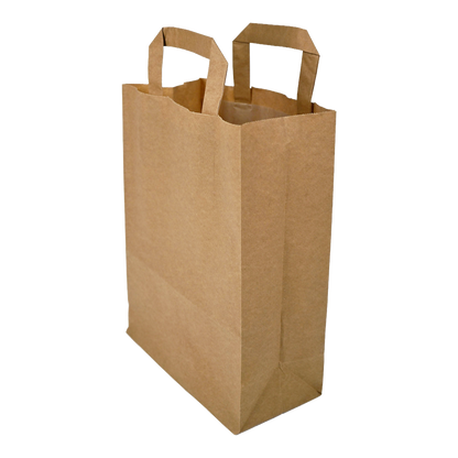 Papiertragetaschen Braun mit Henkel 22+11x28cm - FSC Kraftpapier Tüten