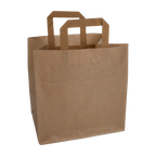 Papiertragetaschen Braun mit Henkel 26+17x25cm - FSC Kraftpapier Tüten