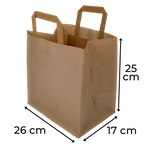 Papiertragetaschen Braun mit Henkel 26+17x25cm - FSC Kraftpapier Tüten