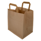 Papiertragetaschen Braun mit Henkel 26+17x25cm - FSC Kraftpapier Tüten