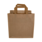 Papiertragetaschen Braun mit Henkel 26+17x25cm - FSC Kraftpapier Tüten
