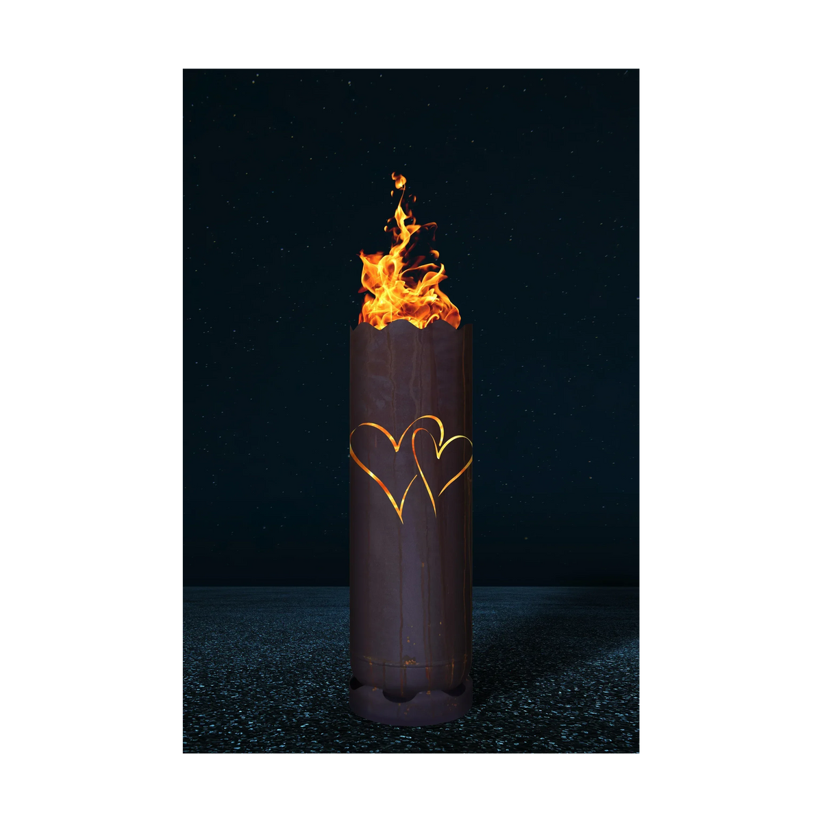 Feuertonne "2 Herzen" (inkl. Personalisierung)