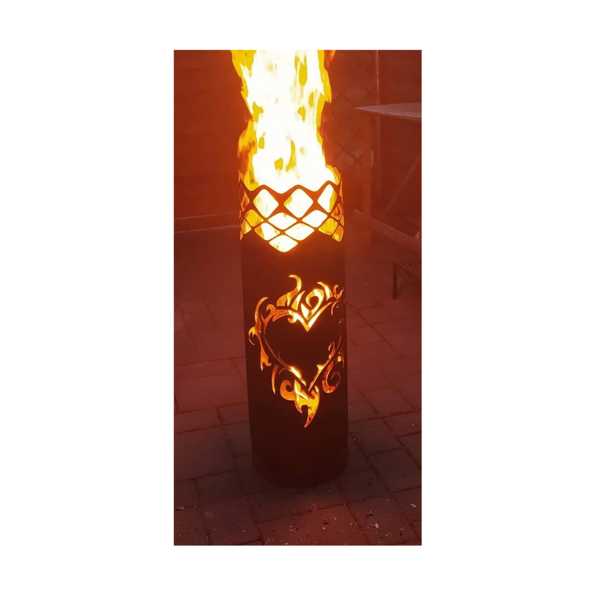 Feuertonne offen Motiv Herz 1
