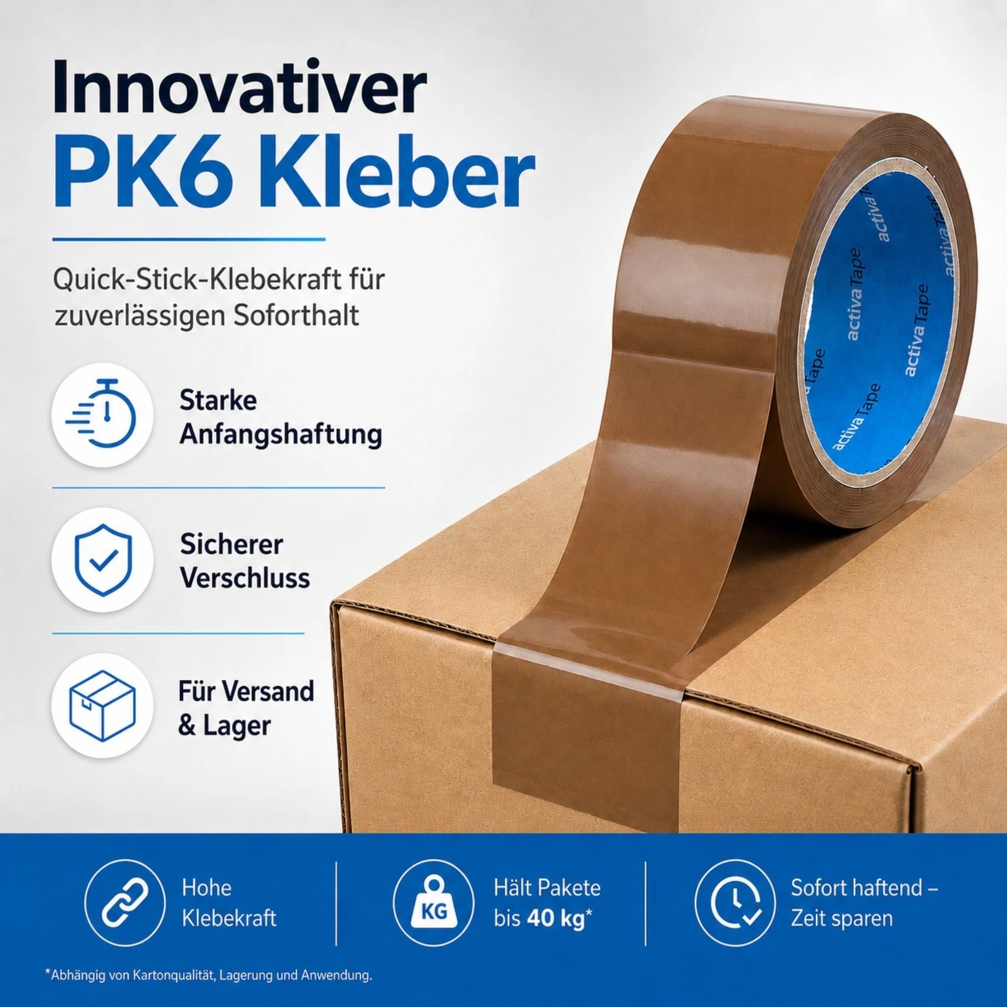 Paketklebeband Braun 48 mm x 66 m – PP Paketband