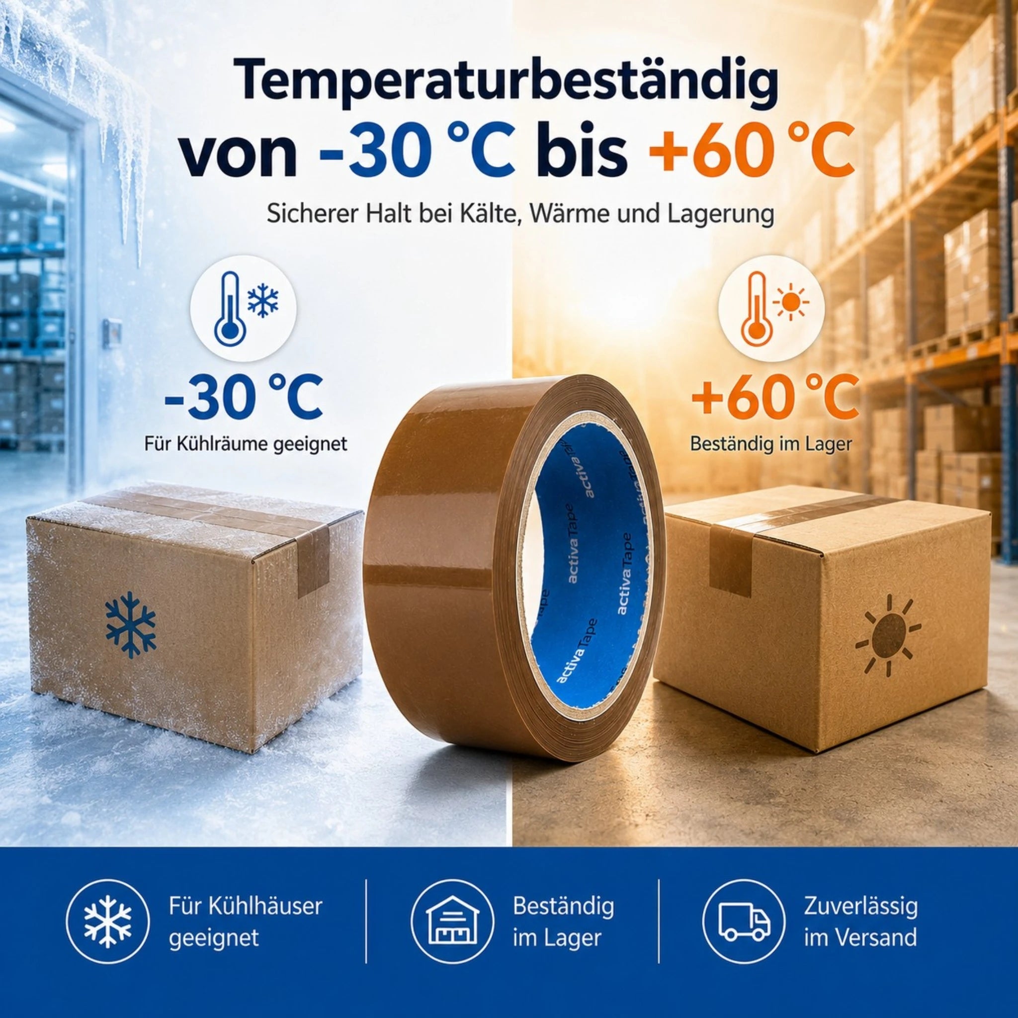 Paketklebeband Braun 48 mm x 66 m – PP Paketband
