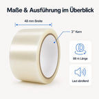 Paketklebeband Transparent 48 mm x 66 m – BOPP Paketband
