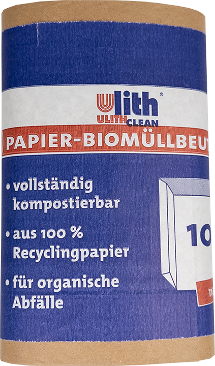 Bio Abfalltüten Papier 10L – Nassfest, Braun, aus recyceltem Material - IG-AS