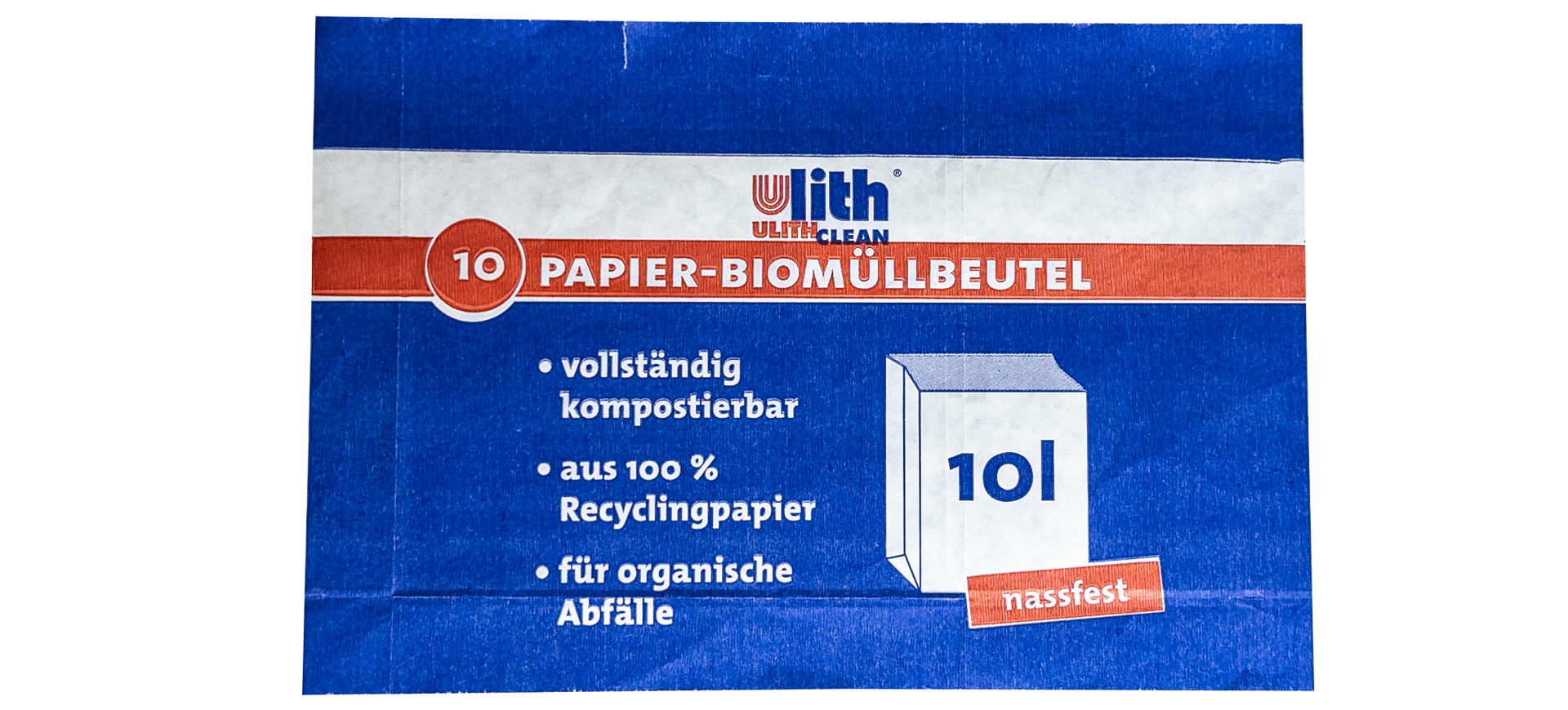 Bio Abfalltüten Papier 10L – Nassfest, Braun, aus recyceltem Material - IG-AS
