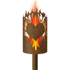 Gartenfackel Flammenherz beidseitig