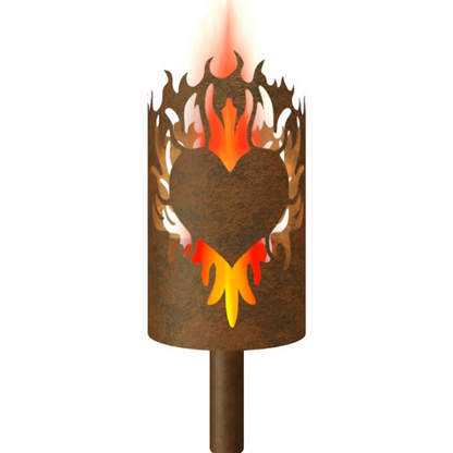 Gartenfackel Flammenherz beidseitig