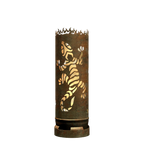 Feuertonne Gecko mit Blättern