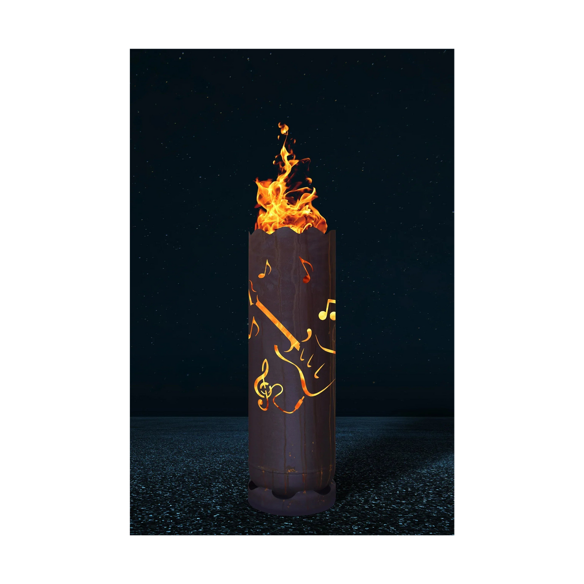 Feuertonne "Gitarre mit Noten"