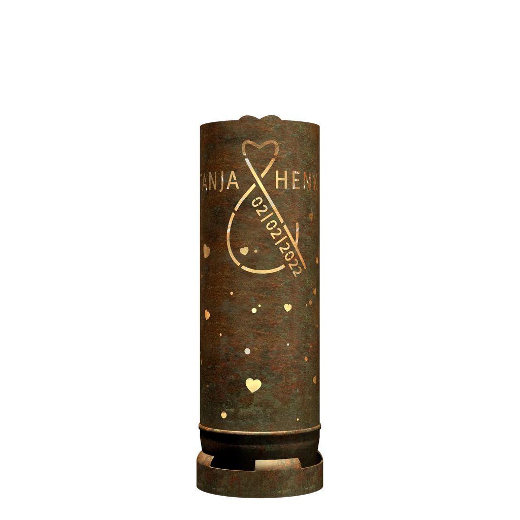 Feuertonne "Hochzeitsmotiv 1" (inkl. Personalisierung)
