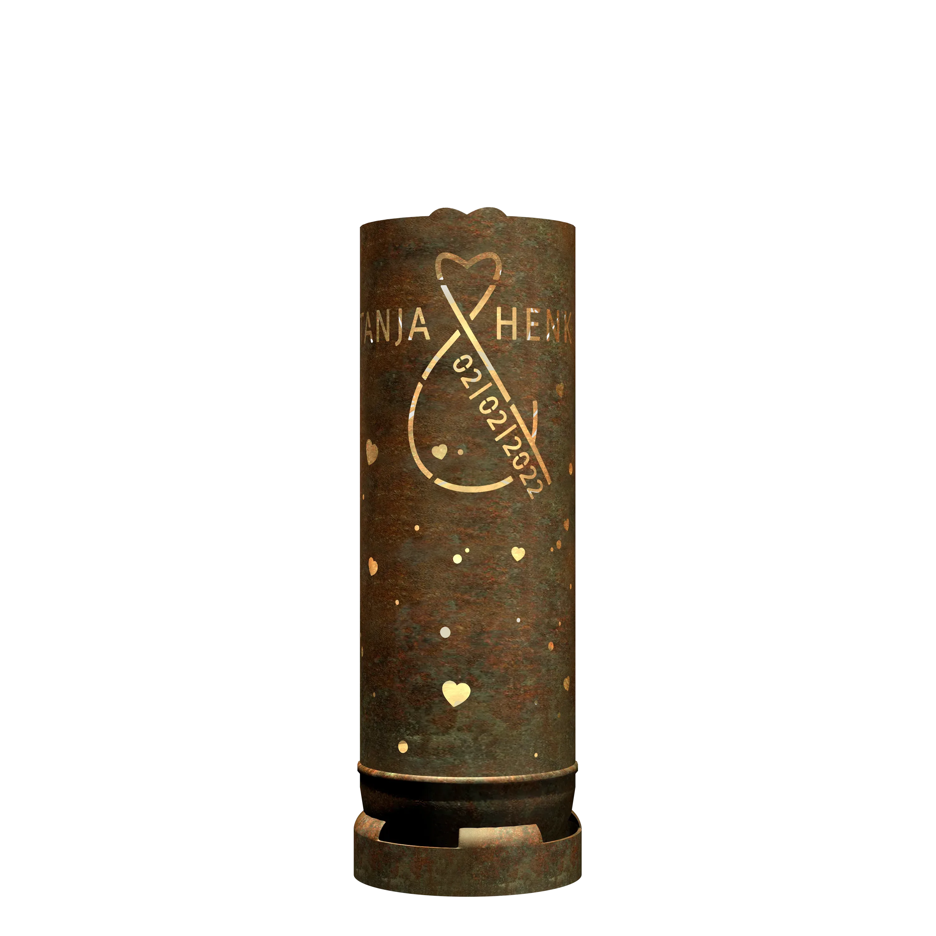 Feuertonne "Hochzeitsmotiv 1" (inkl. Personalisierung)