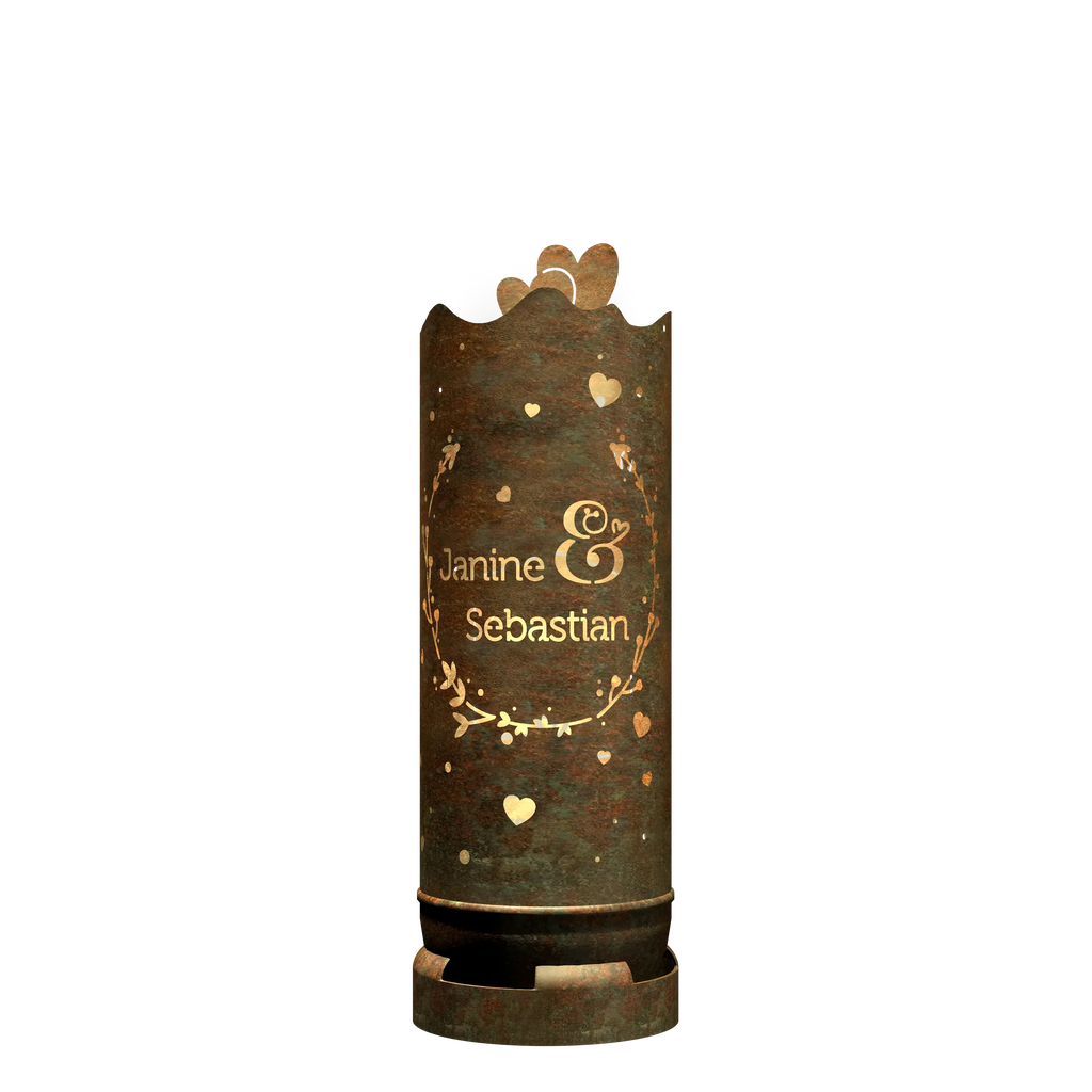 Feuertonne "Hochzeitsmotiv 2" (inkl. Personalisierung)