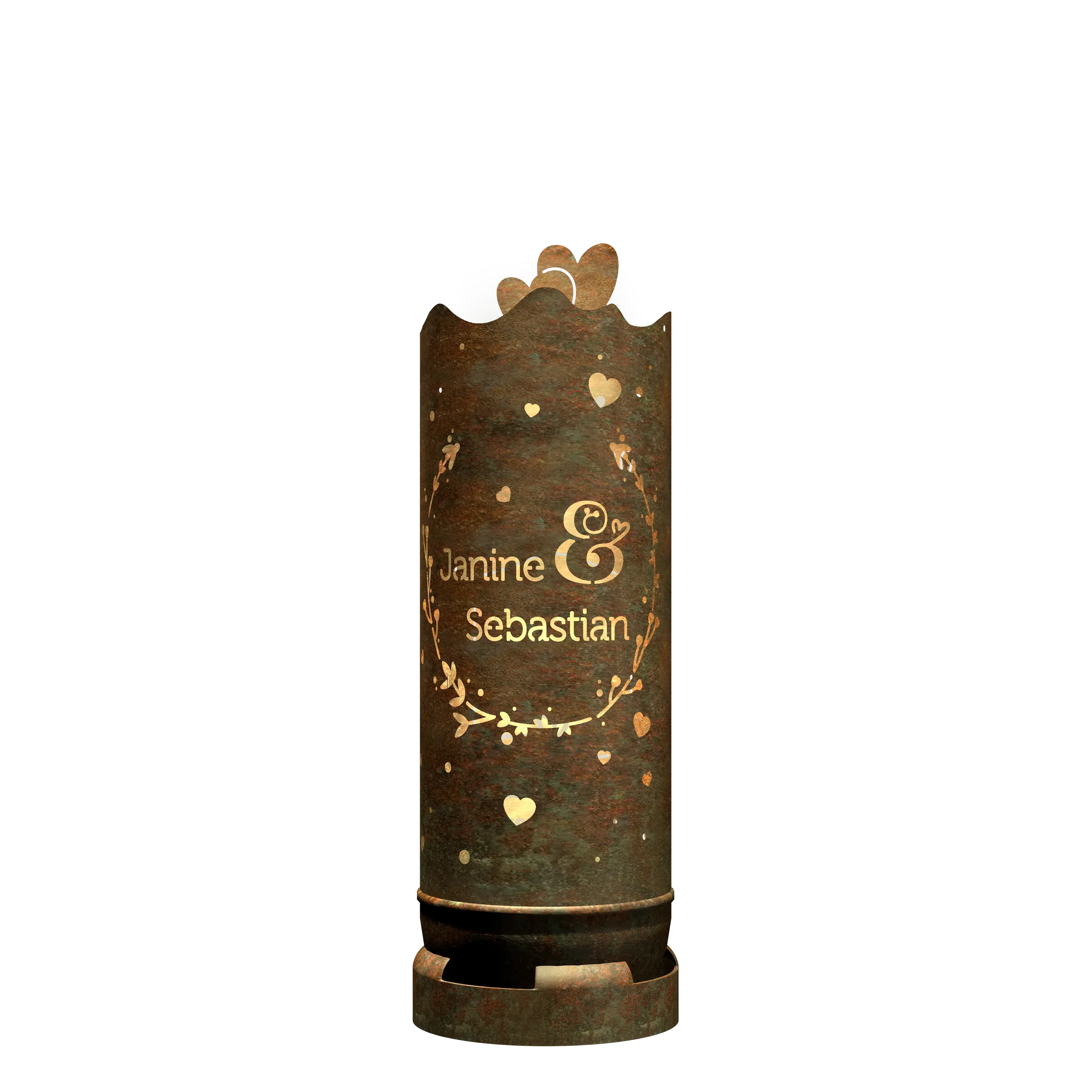 Feuertonne "Hochzeitsmotiv 2" (inkl. Personalisierung)