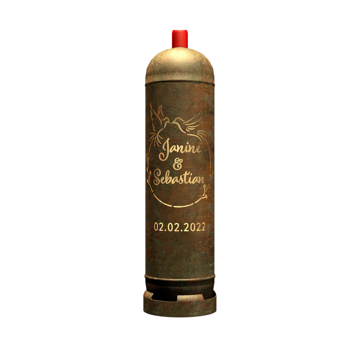Feuertonne "Hochzeitsmotiv 3" (inkl. Personalisierung)