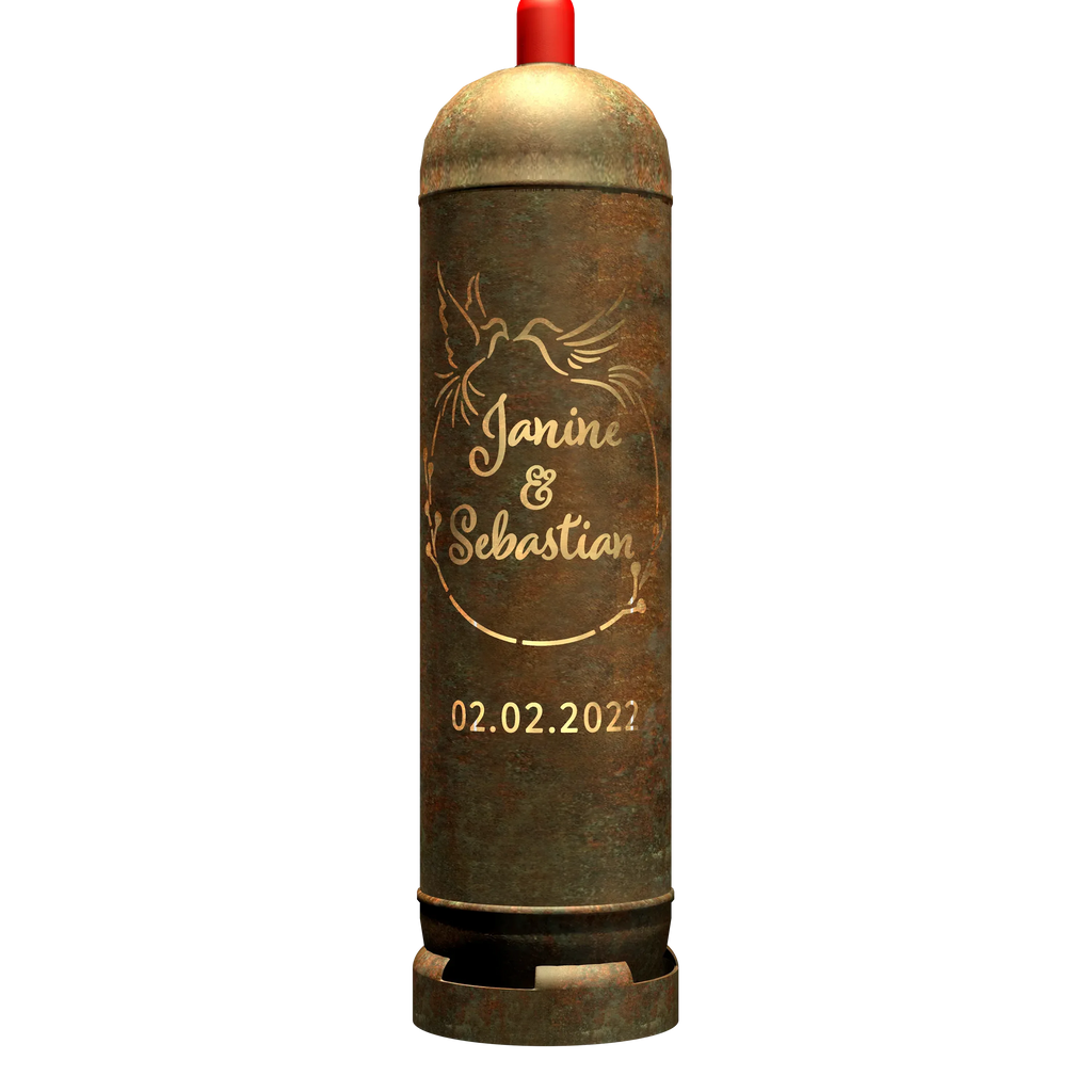 Feuertonne "Hochzeitsmotiv 3" (inkl. Personalisierung)