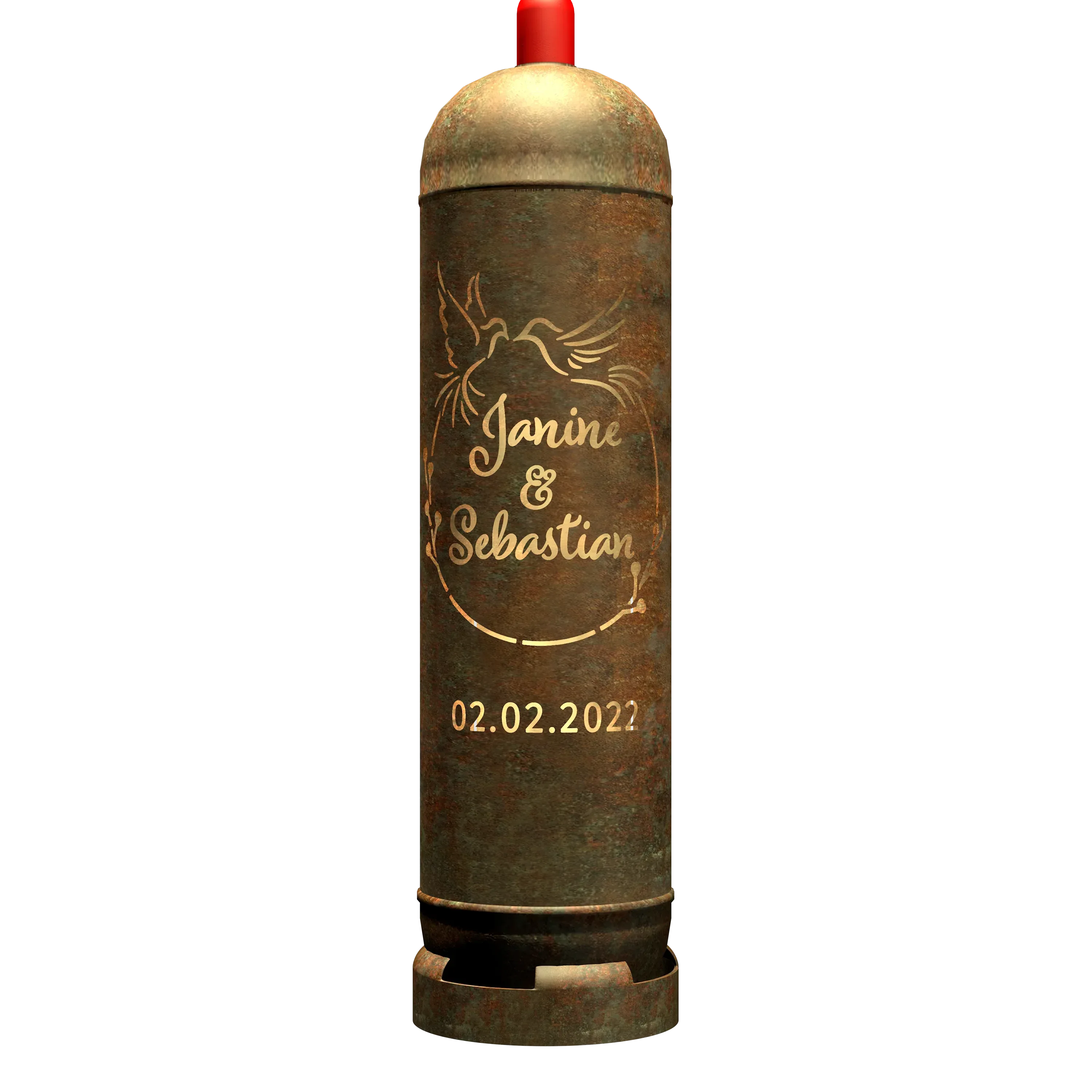 Feuertonne "Hochzeitsmotiv 3" (inkl. Personalisierung)