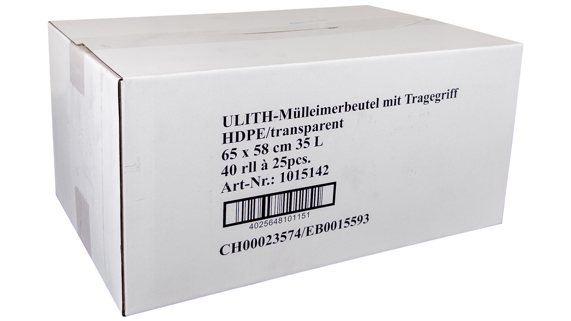 35L Müllbeutel mit Tragegriff - Transparent - Reißfest & Flüssigkeitsdicht - IG-AS