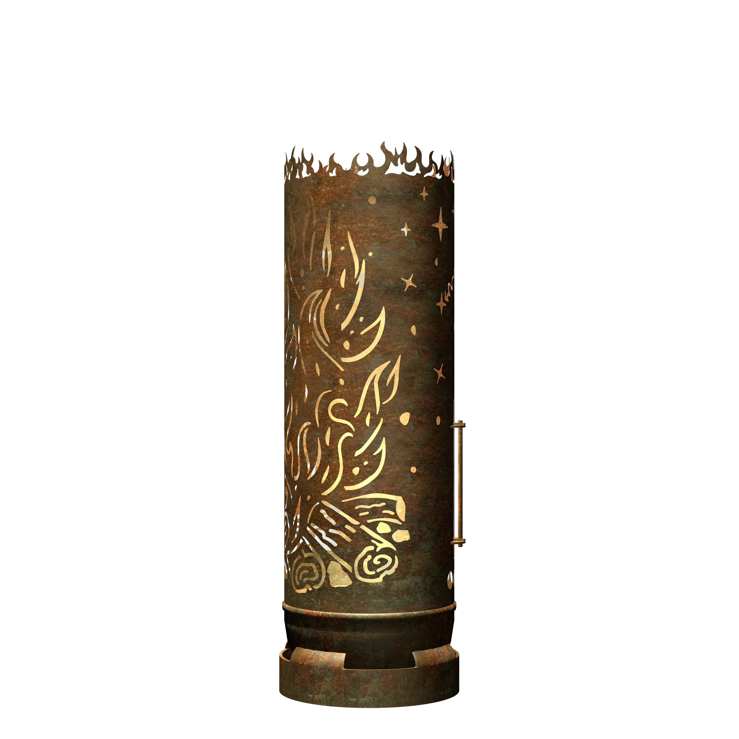 Feuertonne Lagerfeuer, Mond und Sterne