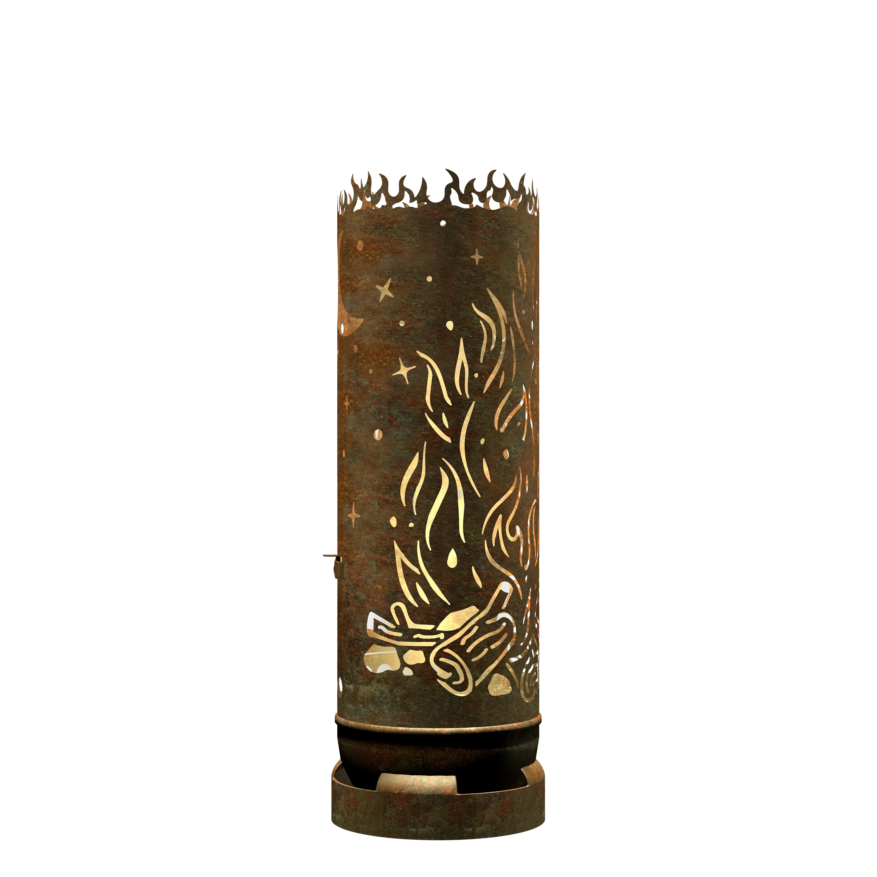 Feuertonne Lagerfeuer, Mond und Sterne