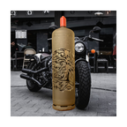 Feuertonne Motorrad in Flammen