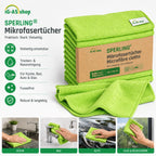 Sperling® Mikrofasertücher in Blau & Grün – 40 x 40 cm