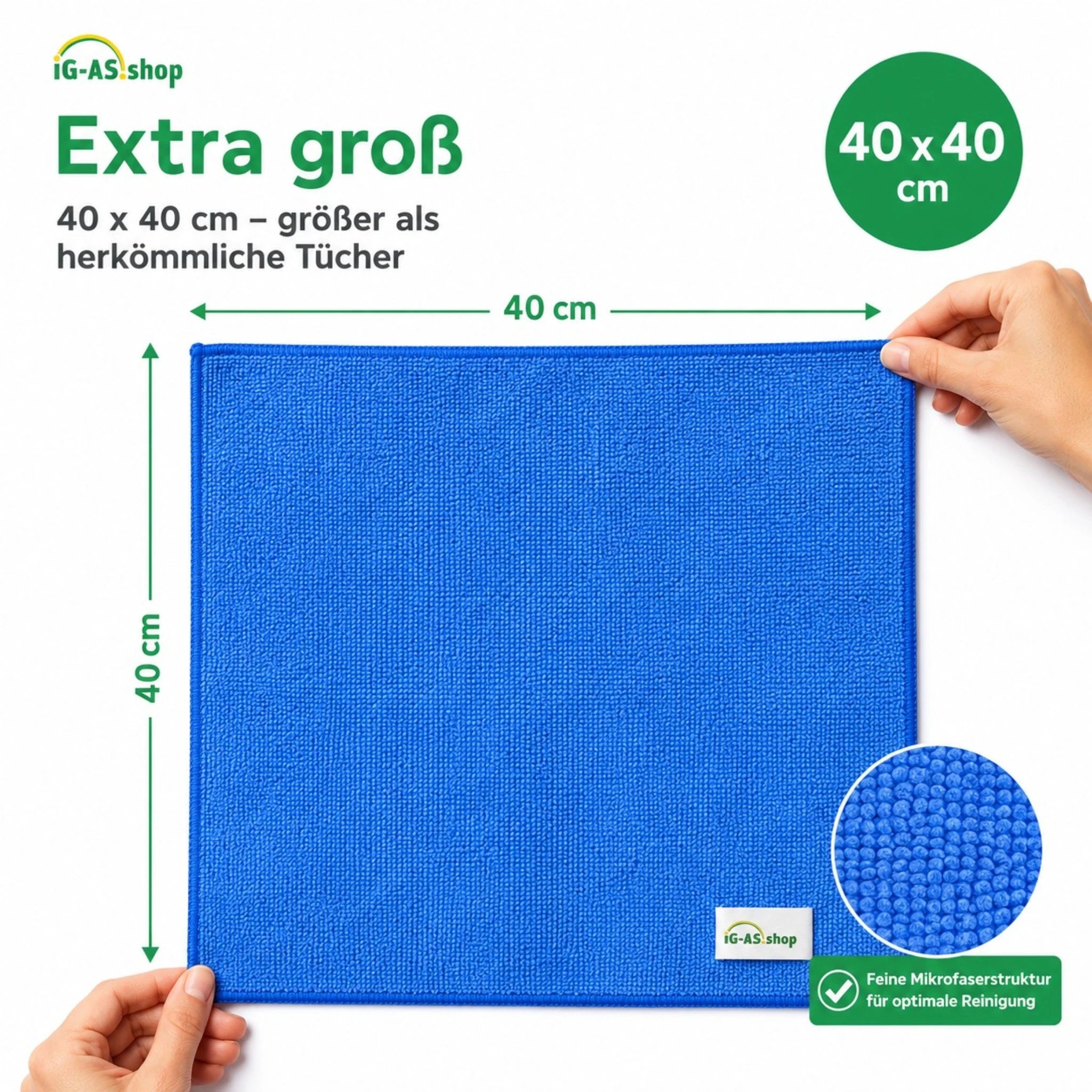 Sperling® Mikrofasertücher in Blau & Grün – 40 x 40 cm