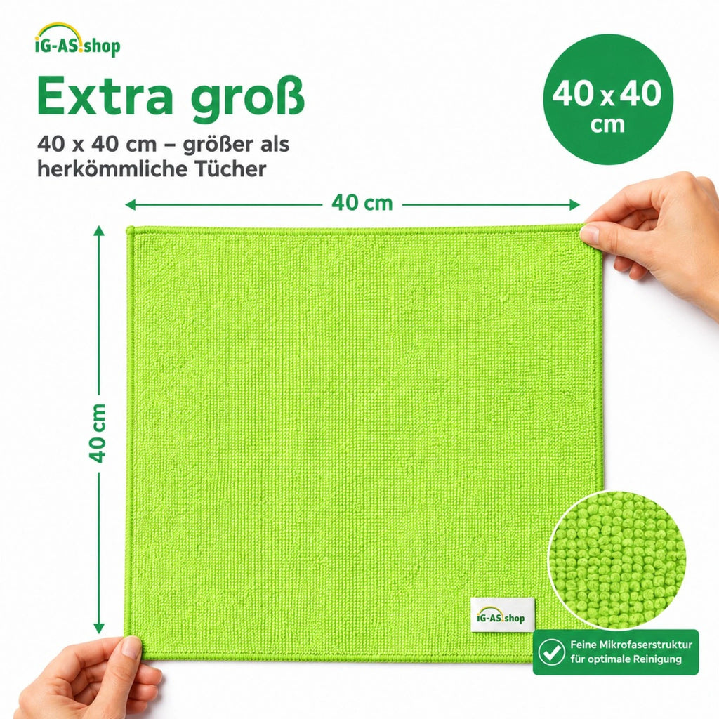 Sperling® Mikrofasertücher in Blau & Grün – 40 x 40 cm