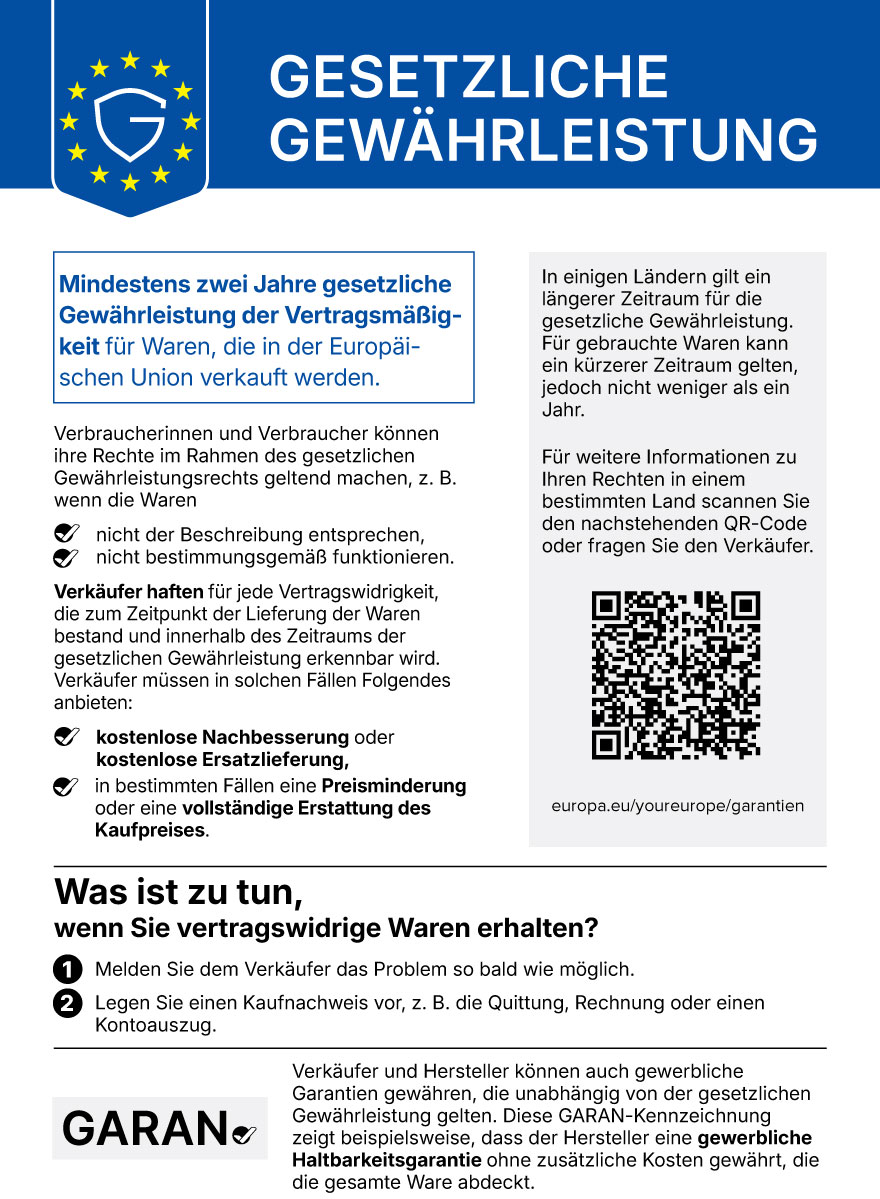 EU-Mitteilung zur gesetzlichen Gewährleistung. Der vollständige Inhalt folgt als lesbarer Text.